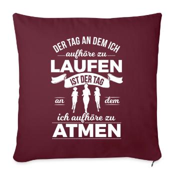 Course à pied et jogging | Le jour - Housse de coussin décorative 45 x 45 cm - bordeaux - Devant
