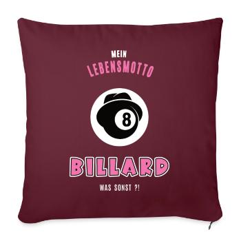 Billard Billardspiel Spielerin Billardspielerin - Sofakissenbezug 45 x 45 cm - Burgunderrot - Vorne