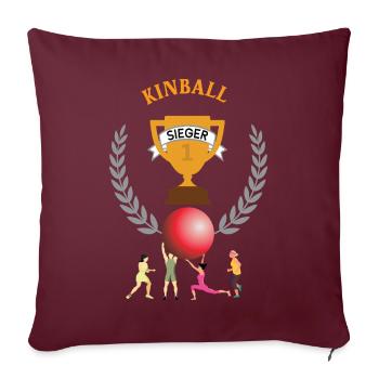 Kinball Sieger Gewinner Turnier Meisterschaft - Sofakissenbezug 45 x 45 cm - Burgunderrot - Vorne