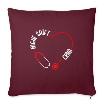 Night Shift CRNA Nurse Stethoscope Nursing - Sofakissenbezug 45 x 45 cm - Burgunderrot - Vorne