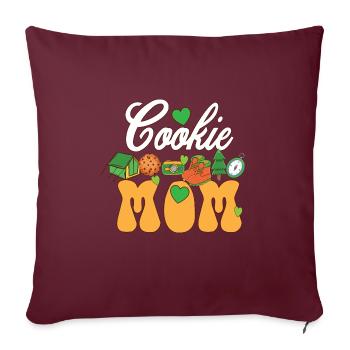 Cookie Mom Scout Mama Chef de troupe Cookie Chaos - Housse de coussin décorative 45 x 45 cm - bordeaux - Devant