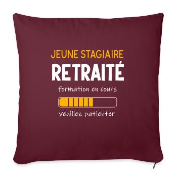 Jeune stagiaire retraité formation en cour - Housse de coussin décorative 45 x 45 cm - bordeaux - Devant