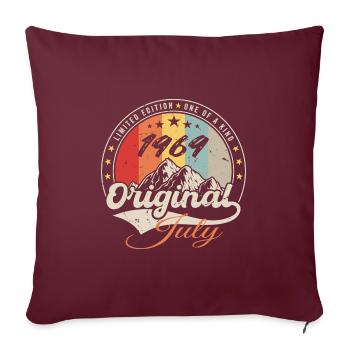1969 Juillet - Cadeau D'anniversaire 1969 Juillet - Housse de coussin décorative 45 x 45 cm - bordeaux - Devant