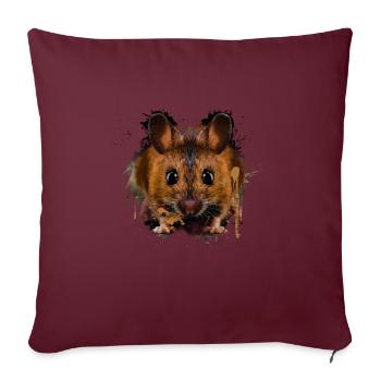 Souris rongeur amant souris de compagnie - Housse de coussin décorative 45 x 45 cm - bordeaux - Devant