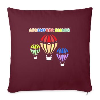 Vol en montgolfière Sky I Gift - Housse de coussin décorative 45 x 45 cm - bordeaux - Devant