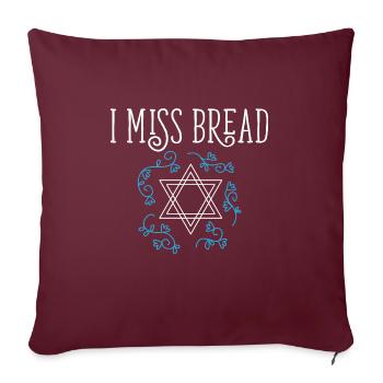 Drôle de Pâque juive casher Je manque de pain Non - Housse de coussin décorative 45 x 45 cm - bordeaux - Devant