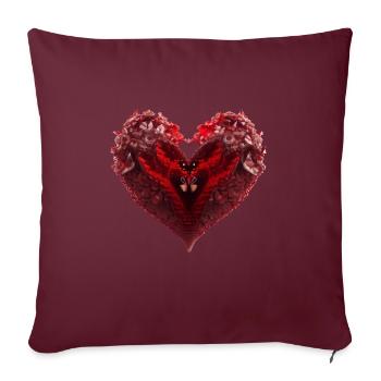 Herz voller Schmetterlinge Schmetterling Liebe - Sofakissenbezug 45 x 45 cm - Burgunderrot - Vorne