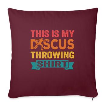 Discus Athlète Vintage Rétro Discus Lanceur - Housse de coussin décorative 45 x 45 cm - bordeaux - Devant