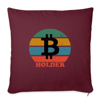 Retro Bitcoin Holder - Sofakissenbezug 45 x 45 cm - Burgunderrot - Vorne
