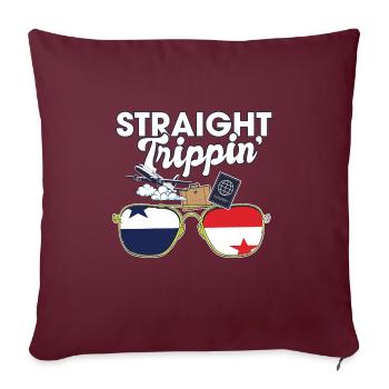 Straight Trippin' Panama Vacances Tour Voyage - Housse de coussin décorative 45 x 45 cm - bordeaux - Devant