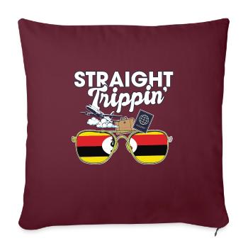 Straight Trippin' Ouganda Vacances Tour Voyage - Housse de coussin décorative 45 x 45 cm - bordeaux - Devant