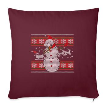 Dabbing Snowman Ugly Shirt - Sofakissenbezug 45 x 45 cm - Burgunderrot - Vorne