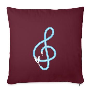 La musique est la clé - Musique - Son - Song - Paroles - Housse de coussin décorative 45 x 45 cm - bordeaux - Devant