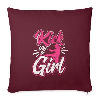 Shirt für Karate Frau oder Mädchen als Geschenk - Sofakissenbezug 45 x 45 cm - Burgunderrot - Vorne