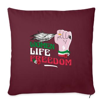 Cute Iranian Women - Women Life Freedom - Housse de coussin décorative 45 x 45 cm - bordeaux - Devant