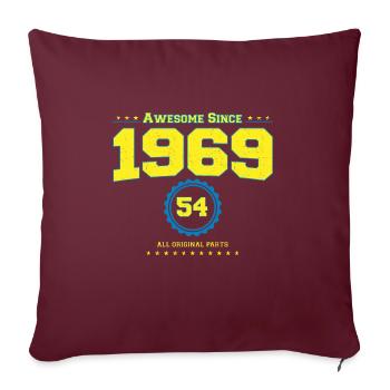Awesome 1969 Shirt für Männer Frauen 54 Jahre alt 54. - Sofakissenbezug 45 x 45 cm - Burgunderrot - Vorne