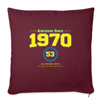 Fantastisches 1970 Hemd für Männer Frauen 53 Jahre alt 53. - Sofakissenbezug 45 x 45 cm - Burgunderrot - Vorne