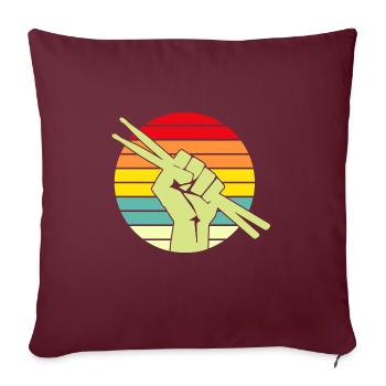 Retro Sunset Drummer Drumstick Musician - Sofakissenbezug 45 x 45 cm - Burgunderrot - Vorne