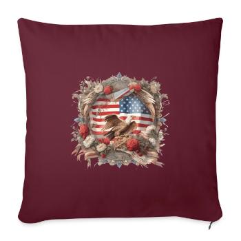 Weißkopfadler Amerika Amerika Fahne Usa - Sofakissenbezug 45 x 45 cm - Burgunderrot - Vorne