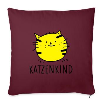 Katzenkind (b) - Sofakissenbezug 45 x 45 cm - Burgunderrot - Vorne