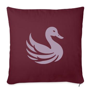 Lignes claires : Canard en silhouette minimaliste - Housse de coussin décorative 45 x 45 cm - bordeaux - Devant