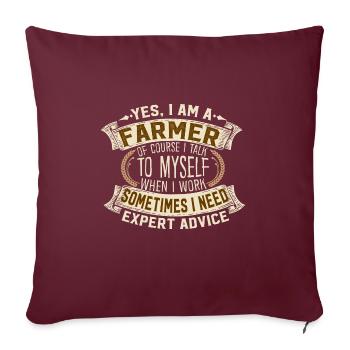 Conseils d’experts fermiers Citation humoristique - Housse de coussin décorative 45 x 45 cm - bordeaux - Devant