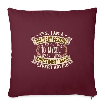 Expert Advice Delivery Person Self Talk - Sofakissenbezug 45 x 45 cm - Burgunderrot - Vorne