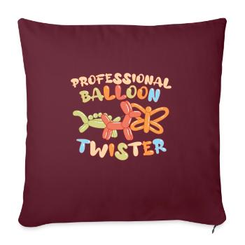 Ballon professionnel Animal Twister Circus - Housse de coussin décorative 45 x 45 cm - bordeaux - Devant