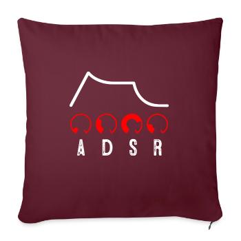 ADSR Modular Techno Festival Nerd Synthesizer - Housse de coussin décorative 45 x 45 cm - bordeaux - Devant