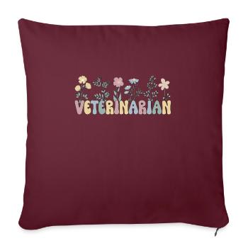 Vétérinaire Vétérinaire Vétérinaire Vétérinaire - Housse de coussin décorative 45 x 45 cm - bordeaux - Devant