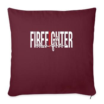 Fière épouse de pompier de la femme de pompier - Housse de coussin décorative 45 x 45 cm - bordeaux - Devant