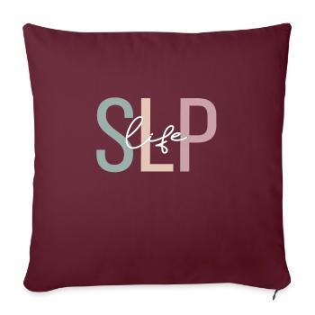 Linguist Geschenk Logopäde Patholinguistik SLP - Sofakissenbezug 45 x 45 cm - Burgunderrot - Vorne