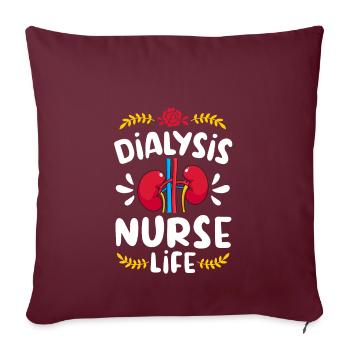 Dialyse Krankenschwester Nephrologie Dialysepflege - Sofakissenbezug 45 x 45 cm - Burgunderrot - Vorne