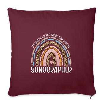 Échographiste Échographie Diagnostiqueur échographique - Housse de coussin décorative 45 x 45 cm - bordeaux - Devant