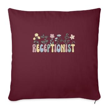 Réceptionniste Personnel Réceptionniste Réceptionniste - Housse de coussin décorative 45 x 45 cm - bordeaux - Devant