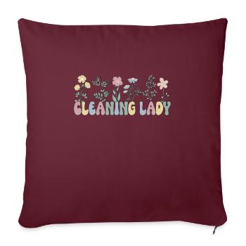 Femme de ménage Nettoyeur Aide domestique Nettoyage - Housse de coussin décorative 45 x 45 cm - bordeaux - Devant