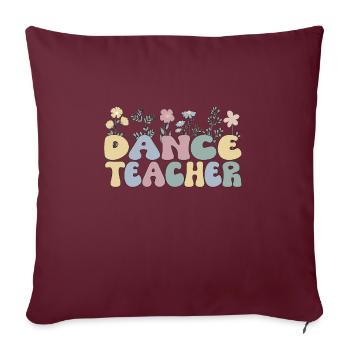 Reconnaissance de professeur de danse Cours de danse - Housse de coussin décorative 45 x 45 cm - bordeaux - Devant