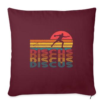 Discus Athlète Vintage Rétro Discus Lanceur - Housse de coussin décorative 45 x 45 cm - bordeaux - Devant