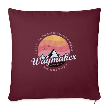 Waymaker Promise Keeper Faiseur de miracles - Jésus - Housse de coussin décorative 45 x 45 cm - bordeaux - Devant