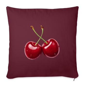 Cerise - Housse de coussin décorative 45 x 45 cm - bordeaux - Devant