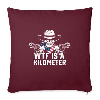 WTF Is A Kilometer Internet Meme Grunge Skeleton - Sofakissenbezug 45 x 45 cm - Burgunderrot - Vorne
