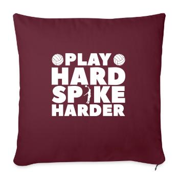 Play Hard Spike Harder Spiker Volleyball Lover Blo - Sofakissenbezug 45 x 45 cm - Burgunderrot - Vorne
