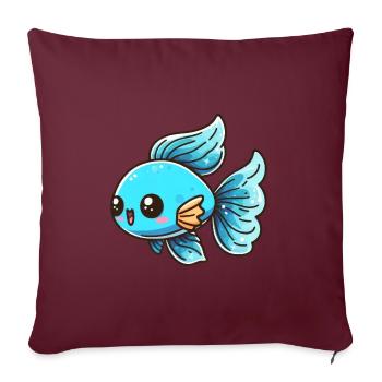 Poisson, Bleu, Aquarium, Poissons d’ornement, Eau douce et eau salée - Housse de coussin décorative 45 x 45 cm - bordeaux - Devant