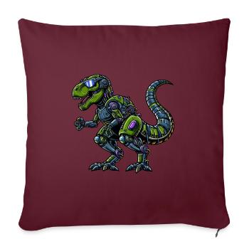 T-Rex Cyborg, dinosaure futuriste - Housse de coussin décorative 45 x 45 cm - bordeaux - Devant