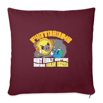 Éclipse solaire totale 2024 Totality Photobomb Sun - Housse de coussin décorative 45 x 45 cm - bordeaux - Devant