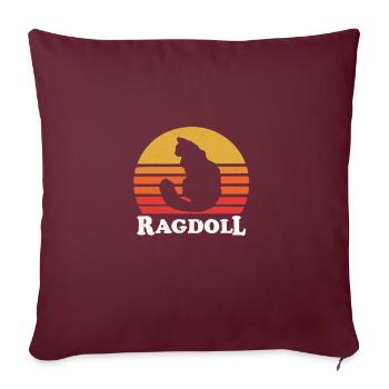 chat ragdoll - Housse de coussin décorative 45 x 45 cm - bordeaux - Devant