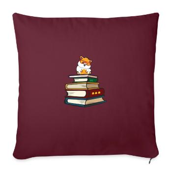 Hamster - Housse de coussin décorative 45 x 45 cm - bordeaux - Devant
