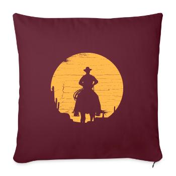 Country Western Wilder Westen Cowboy - Sofakissenbezug 45 x 45 cm - Burgunderrot - Vorne