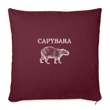 Capybara - Housse de coussin décorative 45 x 45 cm - bordeaux - Devant