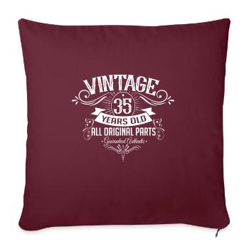 35. Geburtstag Vintage seit 35 Jahren - Sofakissenbezug 45 x 45 cm - Burgunderrot - Vorne